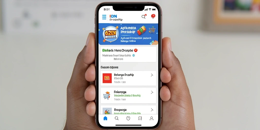 Antarmuka pengguna aplikasi 62IDN yang sederhana dan menarik.