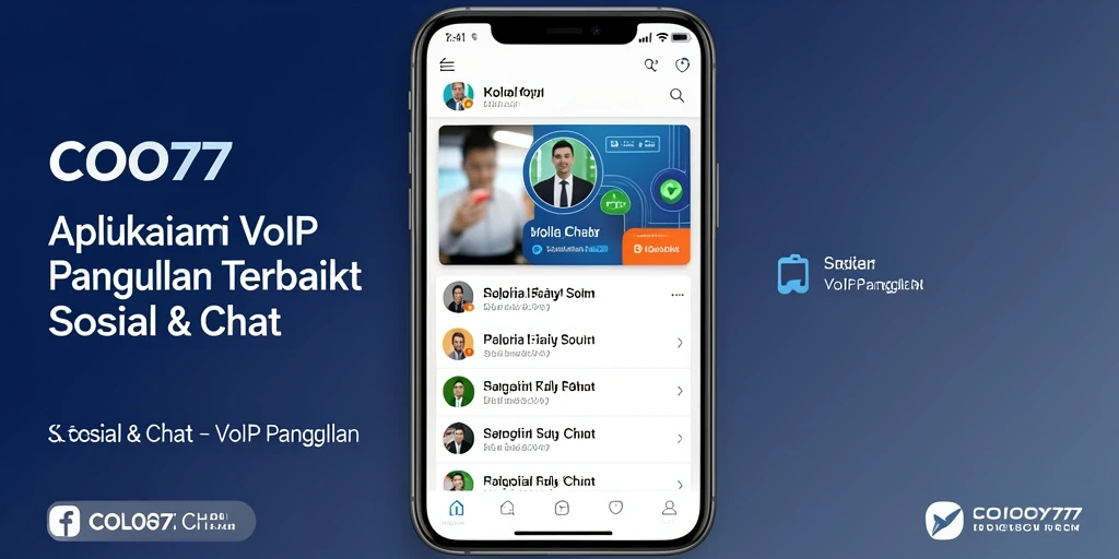 Screenshot utama yang menampilkan antarmuka aplikasi VoIP Panggilan COO77.