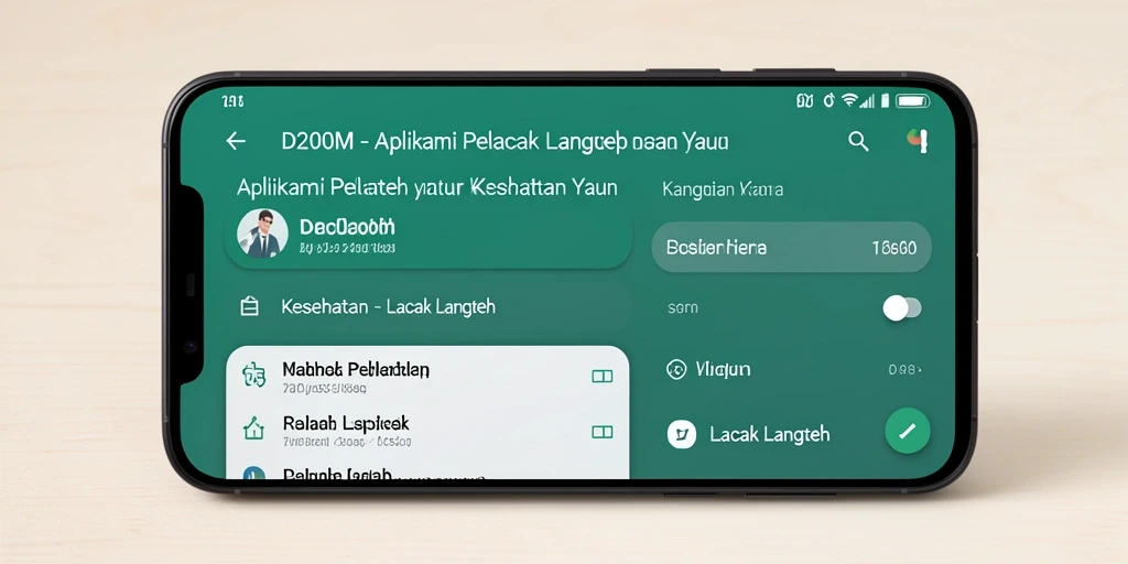 Antarmuka D200M menampilkan pelacakan langkah harian dengan grafik yang menarik.