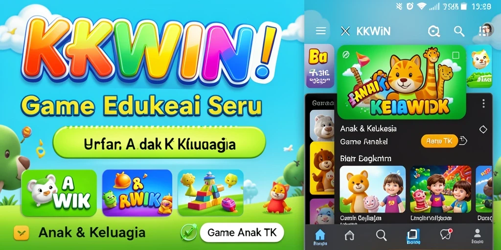 Tampilan antarmuka KKWIN yang ceria dan ramah anak.