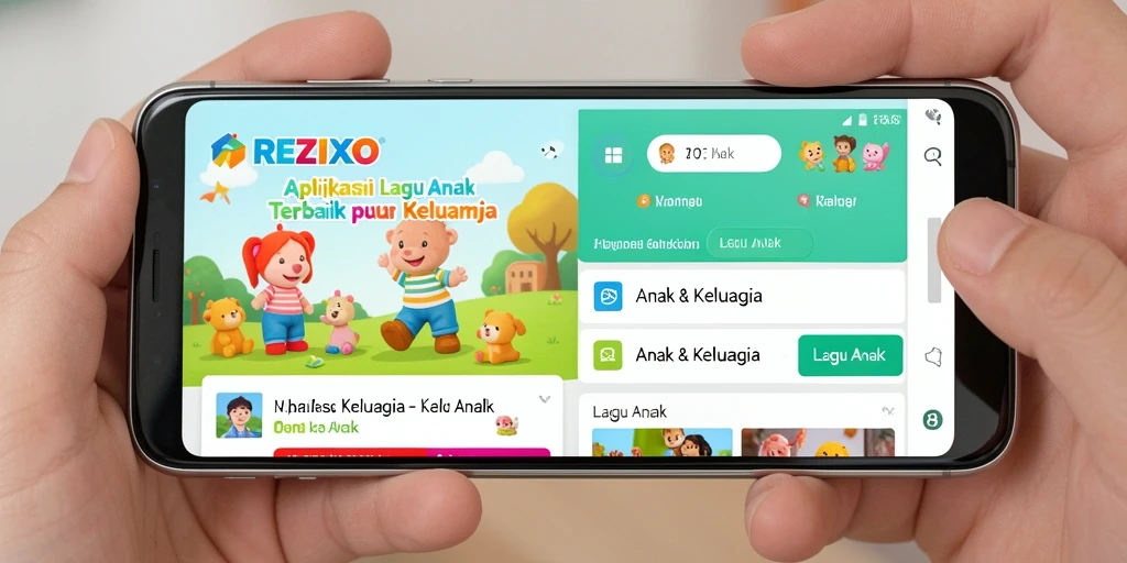 Antarmuka aplikasi REZIXO yang ceria dan ramah anak.