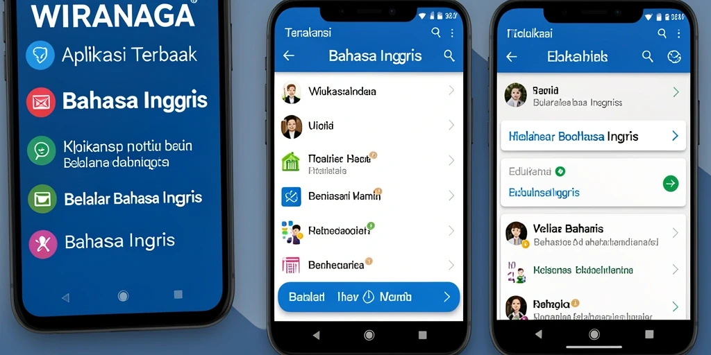Antarmuka WIRANAGA untuk Belajar Bahasa Inggris yang menarik dan interaktif.
